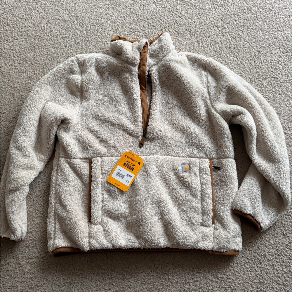 Carhartt Womens Fleece Jacket - Cream and Brown